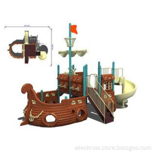Toddlers Outside Wood Train Playground Equipment for Garden